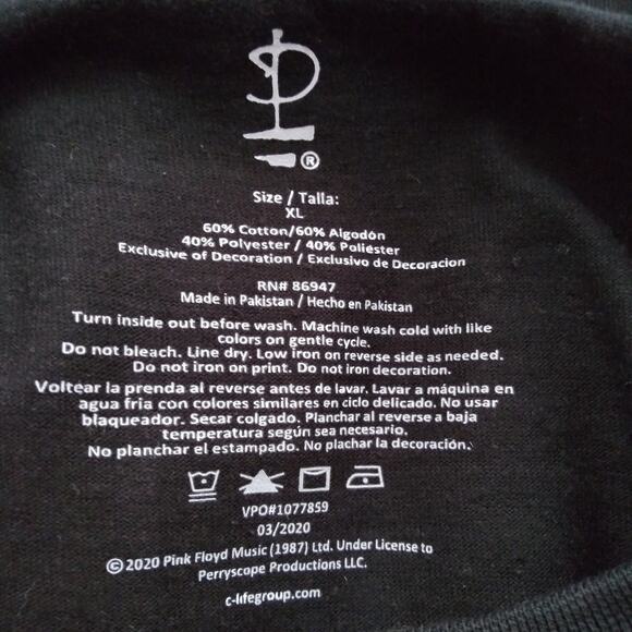 Pink Floyd Dark Side Of The Moon Crop Tee Studded Size XL - Picture 6 of 6